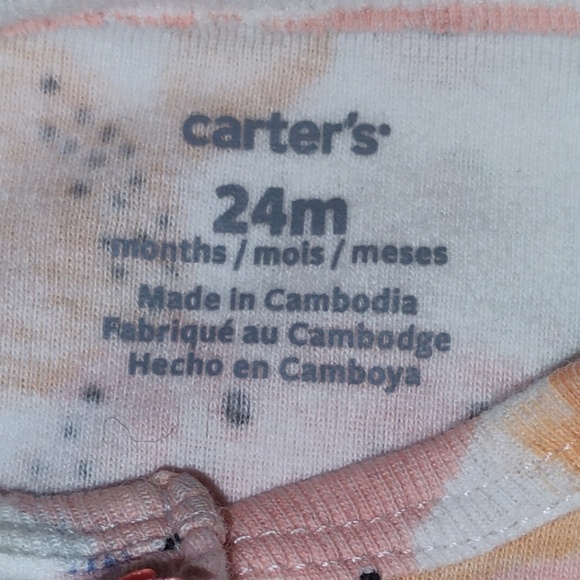 CARTER's: Baby Girl's CRABS ALL OVER Snap-Up Romper / Onesie - Picture 4 of 4